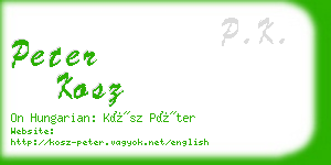 peter kosz business card